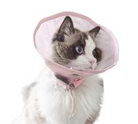 JIEBWCHA Cono canino, Cierre Ajustable con Cordón Que Evita Lamido, Collar Gato, Cono Perro, Malla Confortable, para Cachorros, Razas Pequeñas, Medianas Y Grandes, Interior, Exterior, Jardín, Viaje,