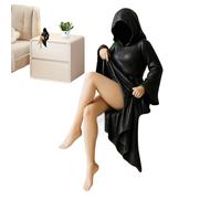 JIEBWCHA Estatua Misteriosa Resina Gótica 7.6x7.6x15cm Figura De Resina Decorativa Mujer Sentada Ornamento De Figura Misteriosa Pequeñas Decoraciones Elegantes Para Sala De Estar Dormitorio E Interior
