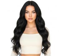 JIEBWCHA Extensiones de pelo para mujer, clip invisible, 45 cm, pieza de pelo rizado real, para mujeres, mujeres, trabajo, oficina, estudiantes, eventos, bodas