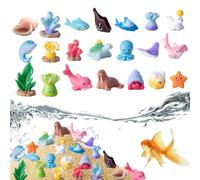 JIEBWCHA Figuras De Animales Marinos - Veintiuna Pequeñas Criaturas Marinas,Figuras De Resina De Vida Marina Realistas Detalladas Para Decoración De Pastel
