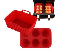 JIEBWCHA Insertos de silicona para freidoras - Molde reutilizable para freidoras de horno de convección, accesorios de horneado antiadherentes para microondas, congelador, freír pizza
