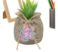 JIEBWCHA Lindo macetero, saco de flores, maceta, estatua de contenedor de plantas, estatua con orificio de drenaje, estatuas de paisaje, decoración de escritorio para dormitorio, sala de estar