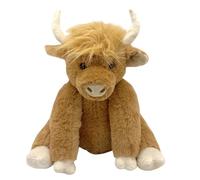 JIEBWCHA 'meseta rellena, peluche de 'meseta,Muñeca de peluche de móvil con articulación suave de 10 pulgadas | Peluche de marrón, ganado Highland buenas noches, Animal