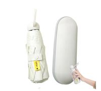 JIEBWCHA Mini paraguas de viaje con funda, paraguas de bolsillo lluvia y sol para bolso, impermeable, resistente al viento, protección UV, viajes al aire libre, niñas, Cloud White-8 Bone 50% de