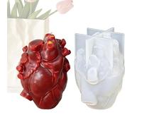JIEBWCHA Molde de silicona de órganos - Corazón 3D Silicona Herramienta de Artesanía | Molde para Arcilla | Para Yeso, Jabón, Resina, Chocolate, Plastilina, Arcilla, Estilo rústico, Vacaciones y