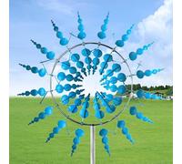 JIEBWCHA Molino de viento de metal único y mágico, 31 x 2 x 93 cm, molino de viento 3D de metal, molinillo de viento 3D, resistente a la intemperie, decoración de jardín para terraza, césped, patio o