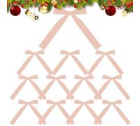 JIEBWCHA Paquete De 12 Lazos De Color Burdeos para Árbol De Navidad 18x13x2,5cm Lazos Clásico De Terciopelo Rojo Lazo Rojos De Navidad para Guirnalda, Puerta De Entrada, Chimenea Boda Manualides