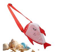 JIEBWCHA para Conchas de Playa | Diseño de tiburón colgante divertido,Plegable de Gran Capacidad para Coleccionar Conchas - para Familia, Niñas, Excursiones, Juguetes de, Verano, Piscina, Viajes,