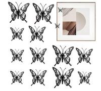 JIEBWCHA Pegatinas Mariposas de Pared | 12 Pegatinas Flores Esqueletos | Calcomanías Mariposas 3D para Ventanas Decoraciones Halloween para Salón Oficina Dormitorio Decoración Diaria