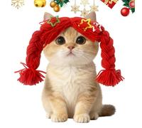 JIEBWCHA Peluca para Perros,Tocados Graciosos Y Lindos | Disfraz Pelo Peluca Gato Juguetes Perro | para Perros Medianos Grandes Y Pequeños Fotos Caseras Fiesta Role-Play Halloween Navidad Cumpleaños