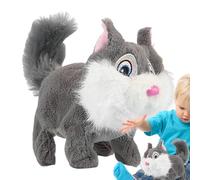 JIEBWCHA Peluche ardilla, peluche caminante - Juguete interactivo para decoración del hogar, compañero electrónico de dibujos animados para niños y niñas