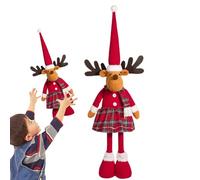 JIEBWCHA Peluche de reno - Juguete de reno extensible | Animales de peluche de alce de Navidad - Para niños pequeños niñas Halloween cumpleaños festival fiesta en casa