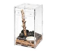 JIEBWCHA Pequeño Recinto De Arañas,Jaula de Acrílico para Reptiles,Hábitat Viviente Tarántula | para Gecko Araña Tarántula Mantis Escorpión Hogar Viaje