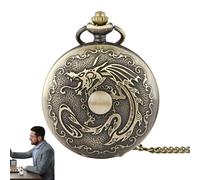 JIEBWCHA Pocket Watch Dragon, Dragon Pocket Watches for Men | Reloj de Bolsillo de Collar | Animal Design Watches Accessory con Colgante de Cadena para Fiestas y Eventos