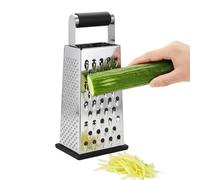 JIEBWCHA Ralladores De Cocina, 4 Lados con Mango Antideslizante Utensilios de Cocina, Rallador Triturador De Acero Inoxidable En, para Rallado Fino Medio Grueso Cáscaras Zanahoria Jengibre y