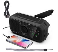 JIEBWCHA Recargable Radio De Dinamo, 1200MAh Ra DIO De Emergencia Solar Y Manivela, Emergencys con Solar, Linterna LED&Cargador Portátil, Equipo De Emergencia para Camping para Viajes