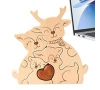 JIEBWCHA Rompecabezas de madera,Rompecabezas de madera para adultos,Rompecabezas educativos en forma de alce - Rompecabezas artístico Rompecabezas de madera para San Pascua Día de la Madre Día del