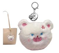 JIEBWCHA Simpático Monedero, Lindo Monedero, Bolso de Cartera con Llavero de Peluche con Animal de Dibujos Animados, Monedero portátil Llavero Mochila Decoración Carteras Luminosas, Color