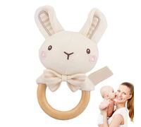 JIEBWCHA Sonajero Suave Para Bebé - Suave Sonajero Sensorial Animal - de Agarre con Forma de Elefante, Oso, Conejo y León para Niños y Bebés