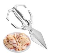 JIEBWCHA Tijeras De Cocina Para Alimentos,Tijeras De Carne De Acero Inoxidable | Cizalla De Cocina Versátil Para Pollo Pescado Mariscos Procesamiento De Aves Corte