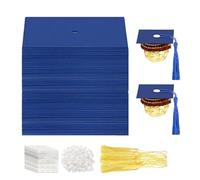 JIEBWCHA Topper para Cupcakes de Graduación,Soporte Para Postres De Papel,Gorros De Graduacion Mini Para Tartas - Para Adolescentes Niños Niñas Estudiantes Universitarios Escuela Hogar y Aula