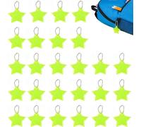 JIEBYTUY 26 colgantes reflectores, colgantes reflectores de estrella con cadenas de PVC de alta visibilidad, llaveros reflectantes para mochila, ciclismo, caminar, correr por la noche
