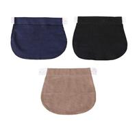 Jieddey Extensores de Cintura Elástica,3 PCS Extensor de Pantalones Cintura Ajustable Extensores de Botones Amplificador de Pantalones para Vaqueros Pantalones para Embarazadas Negro Gris y Caqui