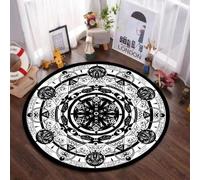 JIEDEDIAM Alfombra 3D con diseño gráfico Creativo de círculo mágico Misterioso, Ideal para Sala de Juegos, Dormitorio, Sala de Estar o área de meditación.