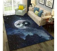 JIEDEDIAM Alfombra 3D Tai Chi Bagua Yin Yang, Alfombra para Sala de Estar Familiar, Dormitorio, sofá, Puerta, decoración, área Infantil, Alfombra Antideslizante