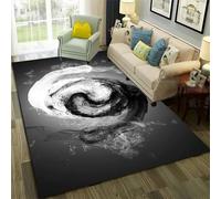 JIEDEDIAM Alfombra 3D Tai Chi Bagua Yin Yang, Alfombra para Sala de Estar Familiar, Dormitorio, sofá, Puerta, decoración, área Infantil, Alfombra Antideslizante
