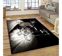 JIEDEDIAM Alfombra con diseño de Instrumento de Rock y batería, Adecuada para Sala de Estar, Dormitorio, Antideslizante, para Juegos Infantiles, Lavable, para baño y Cocina