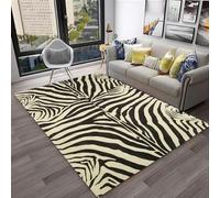 JIEDEDIAM Alfombra con Estampado 3D de patrón de Cebra Animal Retro para decoración de Sala de Estar y Dormitorio, Alfombra Antideslizante Adecuada para tapete de Puerta de sofá