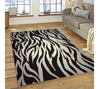 JIEDEDIAM Alfombra con Estampado 3D de Rayas de Cebra de Colores, Leopardo y Tigre, Moderna para Dormitorio y Sala de Estar, para niños, para Gatear y Jugar