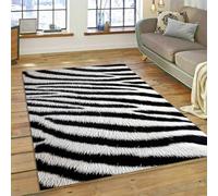 JIEDEDIAM Alfombra con Estampado 3D de Rayas de Cebra de Colores, Leopardo y Tigre, Moderna para Dormitorio y Sala de Estar, para niños, para Gatear y Jugar
