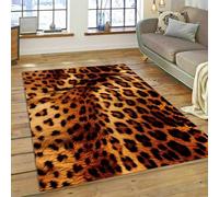 JIEDEDIAM Alfombra con Estampado 3D de Rayas de Cebra de Colores, Leopardo y Tigre, Moderna para Dormitorio y Sala de Estar, para niños, para Gatear y Jugar