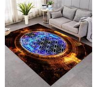 JIEDEDIAM Alfombra de meditación con diseño de Flor de la Vida y Cielo Estrellado en 3D, para Exteriores, Yoga Espiritual, Zen, Mandala, para Puerta, Entrada de jardín