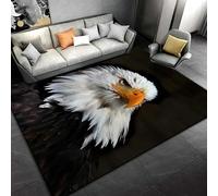 JIEDEDIAM Alfombra de Suelo con diseño de águila Calva, Alfombra 3D para Dormitorio, Sala de Estar, Pasillo, Alfombra Antideslizante, área Suave, decoración del hogar