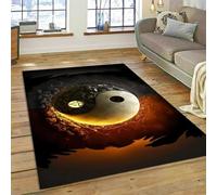 JIEDEDIAM Alfombra Natural Yin Yang China Tai Chi Bagua, decoración del hogar, Sala de Estar, Pasillo, Cocina, Antideslizante, Lavable, Alfombra de Juego para niños