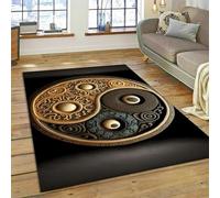 JIEDEDIAM Alfombra Natural Yin Yang China Tai Chi Bagua, decoración del hogar, Sala de Estar, Pasillo, Cocina, Antideslizante, Lavable, Alfombra de Juego para niños