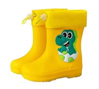 jieGorge Botas de lluvia para niños y niñas, antideslizantes, impermeables, de PVC, con cordón ajustable, ligeras, bonitas, con dibujos animados, zapatos de lluvia Wellington para aventuras al aire