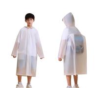 jieGorge Chubasqueros con capucha para niños, con botones, poncho impermeable para la lluvia, abrigos largos para la escuela, traje de lluvia reutilizable con funda de mochila, chaqueta de lluvia para