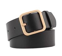 jieGorge Cinturón, nuevo cinturón para mujer, hebilla cuadrada, tendencia de moda, cinturón decorativo salvaje, ropa, zapatos y accesorios (tamaño libre negro)