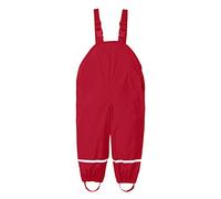 jieGorge Pantalones de lluvia impermeables para niñas, pantalones de lluvia para niños pequeños, pantalones ligeros de barro con correas ajustables para niños de 1 a 3 años, color rojo