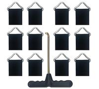 Jiehaojia 12 anillos triangulares para trampolín con hebilla en V, accesorios de cincha con herramientas de trampolín, gancho en T