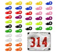 Jiehaojia 40 Piezas Soportes para Baberos de Carreras de Maratón, Portadorsal Plástico Running,Plástico Dorsales Running y Triatlón,Accesorios Runners, Corredores y Triatletas para Sujetar Dorsal