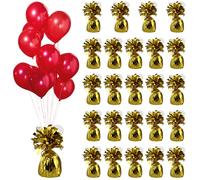 JIEHIN 24 pesos de globos dorados para globos de helio, globos de papel de aluminio dorado, peso de globo para bodas, cumpleaños, fiestas, globos de decoración