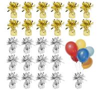 JIEHIN 24 pesos de globos dorados y plateados para globos de helio, globos de papel de aluminio dorado, peso de globo para bodas, cumpleaños, fiestas, globos de decoración