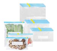 JIEHIN 90 bolsas reutilizables para congelar con cremallera, 3 tamaños, bolsas con cremallera, bolsas de congelación, bolsas para sándwich para cocina, verduras, aperitivos, carne, frutas