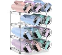 jiejack Botellero, soporte para botellas, frigorífico, botellero, apilable, estantería para botellas de vino, organizador de botellas, armario para encimera de cocina, armario, oficina (4 niveles-12