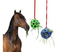 jiejack Heuball Pferd, Spielzeug für Pferde,Heuball Pferd,Hängende Heno Das Füttern Verlangsamen,Pferde Futterball Spielzeug Ziegen, Schafe (Blau + Grün)